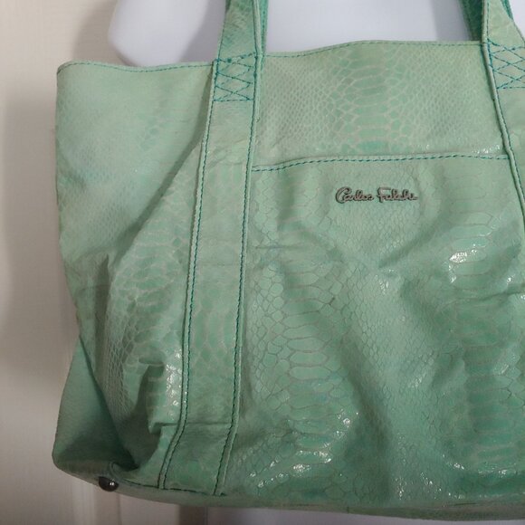 Carlos Falchi Green Shoulder Bag Soft Unstructured Design - Picture 8 of 16